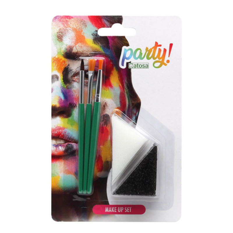 Set Maquillaje 3 Pinceles, 2 Esponjas