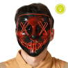 Máscara Macabra Negra con Luz Roja Adulto