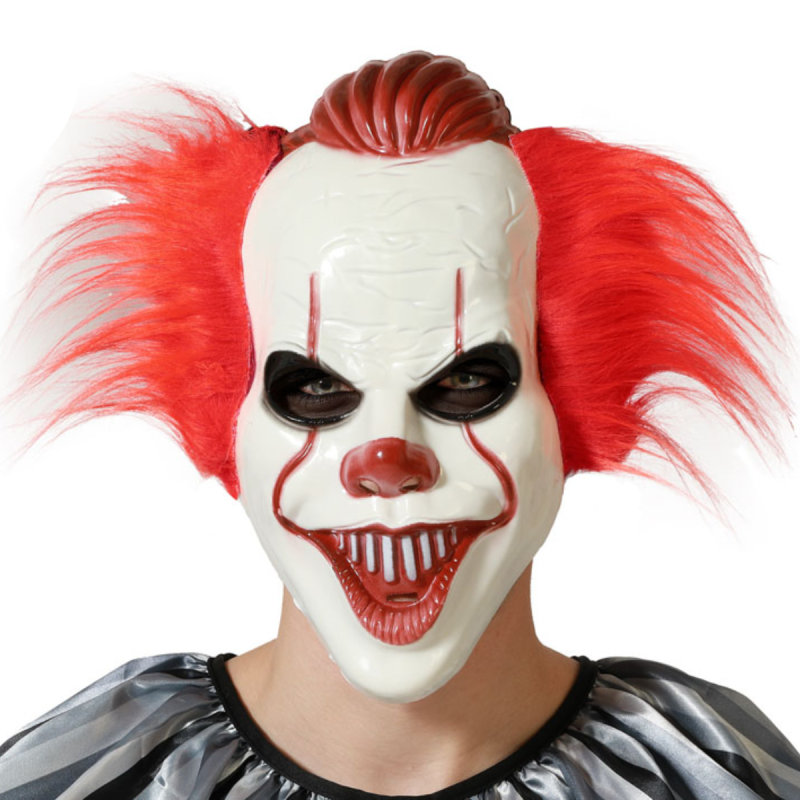 Máscara Payaso Asesino con Pelo Halloween
