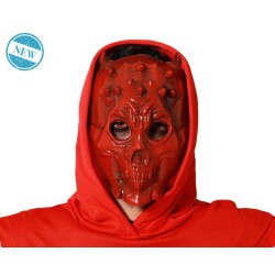 MÁSCARA HALLOWEEN DEMONIO ROJO CUERNOS ADULTO