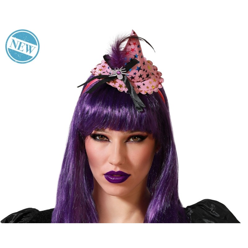 DIADEMA BRUJA ROSA MUJER ADULTO