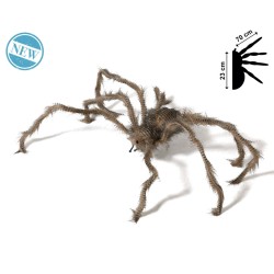 DECORACIÓN HALLOWEEN ARAÑA GRIS MARRÓN