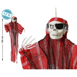 ESQUELETO COLGANTE DECORACIÓN HALLOWEEN MONSTRUO ROJO