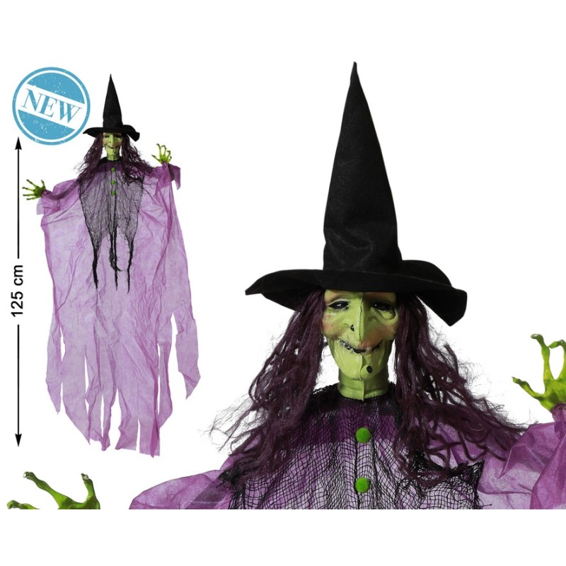 COLGANTE HALLOWEEN BRUJA VIOLETA 125 CM