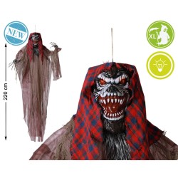 ESQUELETO COLGANTE DECORACIÓN HALLOWEEN MONSTRUO LUZ