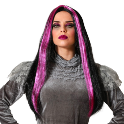 Peluca Vampiresa Negra Violeta 60cm
