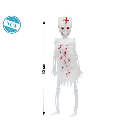 ACCESORIO DECORACIÓN ESQUELETO COLGANTE ENFERMERO SANGRIENTO