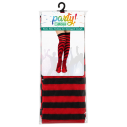 Medias Rayas Negras y Rojas Adulto