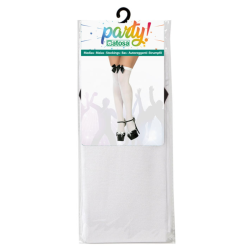 Medias Blancas Lazo Negro Adulto