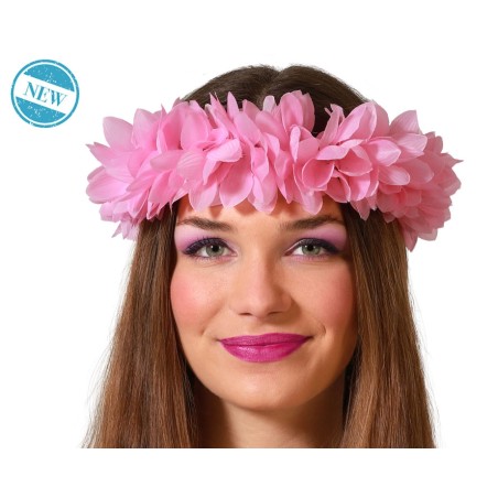 CORONA FLORES FANTASÍA ROSA MUJER ADULTO