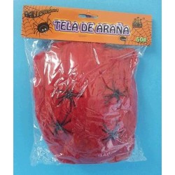 TELA DE ARAÑA ROJA+ARAÑAS 50 GR.