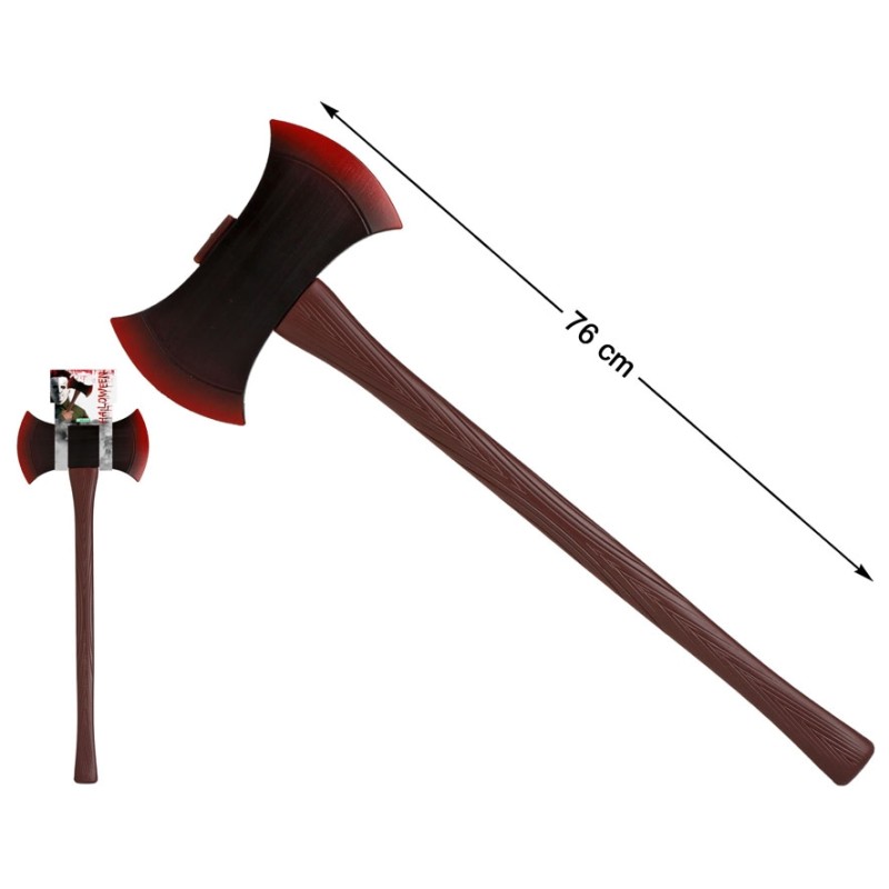 ARMA HACHA HALLOWEEN SANGRIENTA NEGRO MARRÓN ADULTO