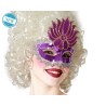 MÁSCARA VENECIANA ANTIFAZ MORADO BRILLANTE BRILLO OSCURIDAD MUJER ADULTO