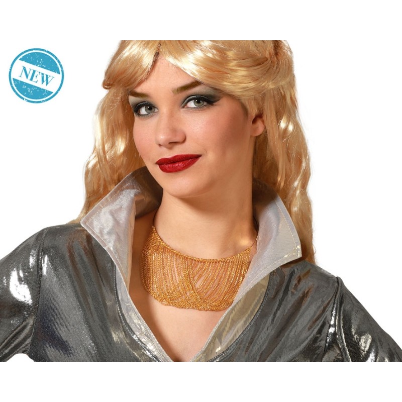 COLLAR DISCO DORADO MUJER ADULTO
