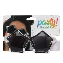 GAFAS CANTANTE ESTRELLA PLATEADO UNISEX ADULTO