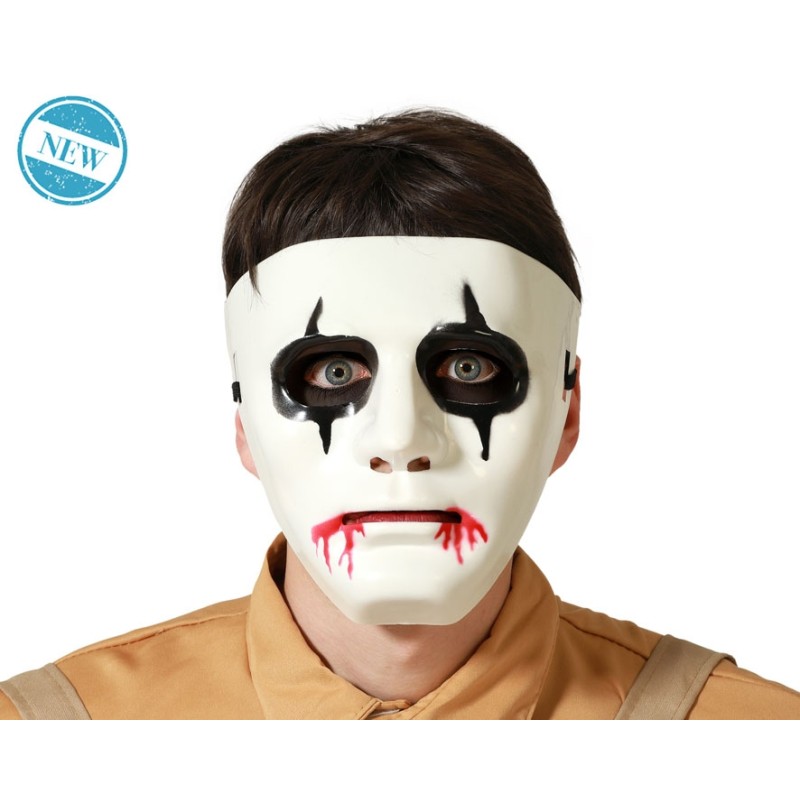 MÁSCARA HALLOWEEN ASESINO TEMERARIO BLANCO HOMBRE ADULTO