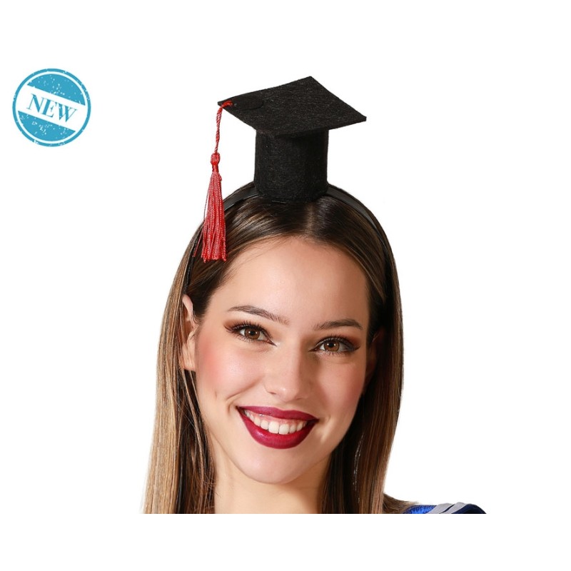 DIADEMA SOMBRERO LICENCIADA NEGRO MUJER ADULTO