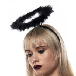 Diadema Corona de Ángel Negra Adulto