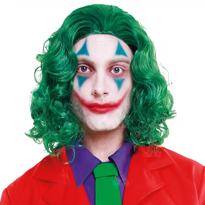 Peluca de Payaso Malvado Verde Adulto