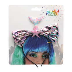 Diadema Sirena Pajarita Rosa Mujer Adulto