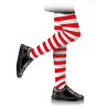 Pantis de Rayas Rojas y Blancas para Niña - Accesorio Navideño