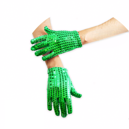 Guante de Lentejuelas Verde para Niños - Brillo y Diversión