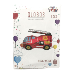 Globo Foil Coche de Bomberos: Decoración Heroica para Fiestas - 80x74cm