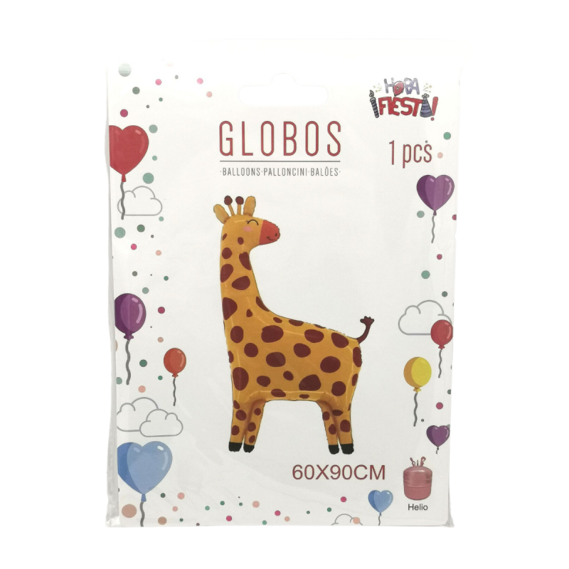 Globo Foil Jirafa - Decoración con Helio para Fiestas Infantiles 90x60cm