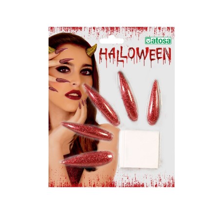 KIT UÑAS ROJAS POSTIZAS HALLOWEEN