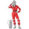 Disfraz de Bombera para Mujer - Mono Rojo con Detalles Auténticos