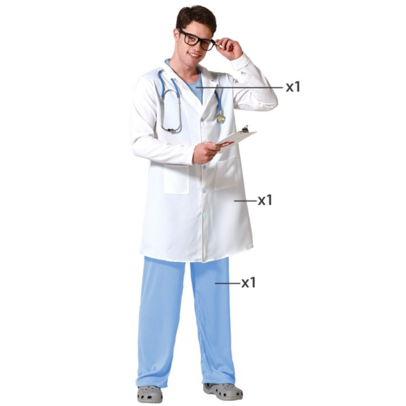 Disfraz de Médico Doctor para Hombre Adulto - Traje Completo para Fiestas de Carnaval