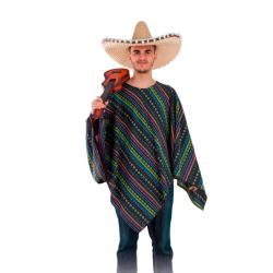 Poncho Mexicano Extra Adulto - Auténtico y Resistente, Hecho en España