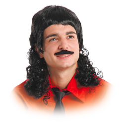 Peluca Farruquito Adulto Negro – Estilo Flamenco para Carnaval