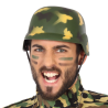 Casco Militar PVC Verde - Accesorio Adulto Temática Militar