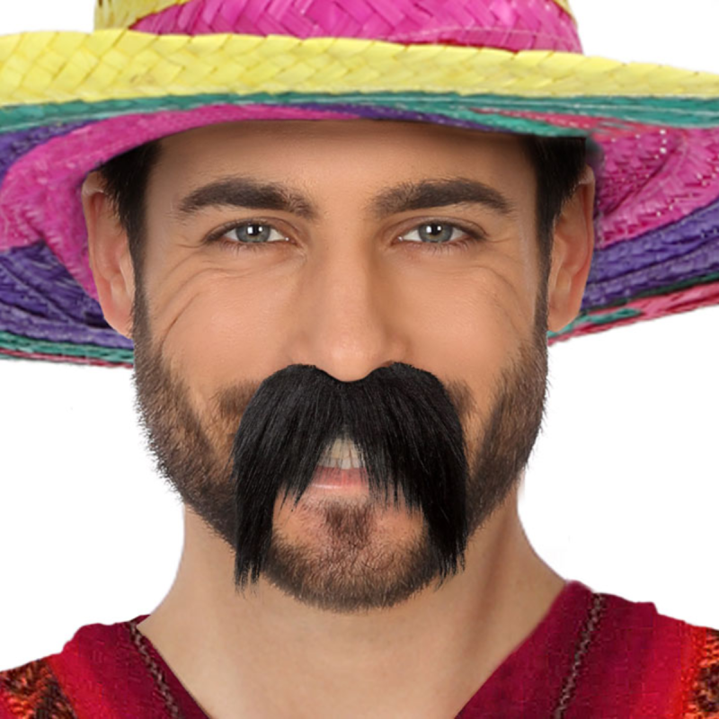 Bigote Mexicano Negro para Adulto - Accesorio Fiesta Temática
