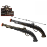 Pistolas Piratas Plateadas 42cm - Accesorio Disfraz Bucanero