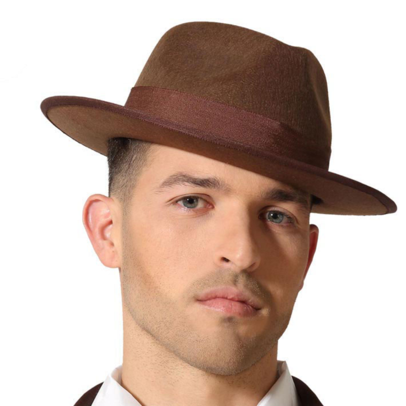 Sombrero de Gánster Marrón para Adultos - Elegancia con Estilo