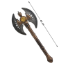 Hacha Vikinga Plateada de PVC 48x17cm - Accesorio para Disfraz Vikingo