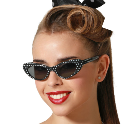 Gafas de Lunares Blancos para Adulto - Estilo Retro Años 50 y 60