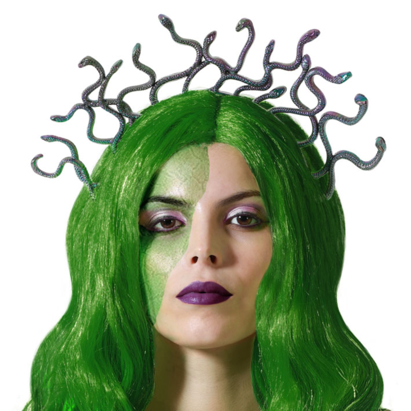 Diadema Medusa Multicolor con Serpientes para Mujer Adulto - Mitología