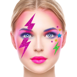 Joyas Faciales Rayos Años 80 - Accesorio Retro para Fiestas y Eventos