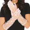 Guantes de Encaje Blancos 36cm para Disfraz - Elegancia Clásica