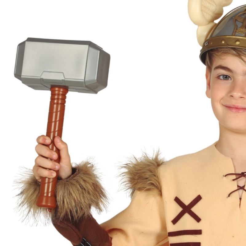 Martillo Vikingo 29cm PVC - Accesorio Disfraz Vikingo y Guerrero