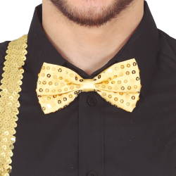 Pajarita Dorada Lentejuelas Adulto - Accesorio Fiesta | Elegancia y Brillo