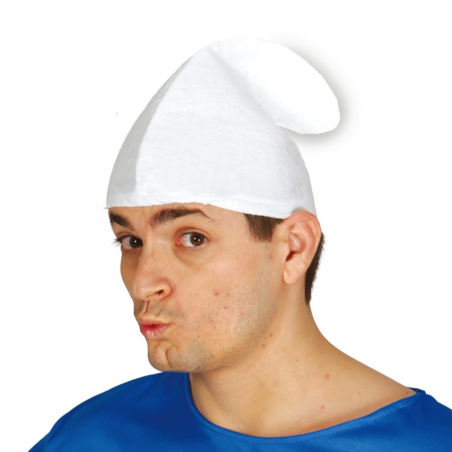 Gorro de Pitufo Blanco Adulto