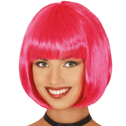 Peluca Fucsia de Media Melena para Adultos - Vibrante y Audaz
