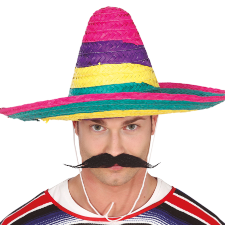 Sombrero Mexicano de Paja Multicolor 50cm
