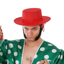 Sombrero Cordobés Rojo Adulto en Fieltro