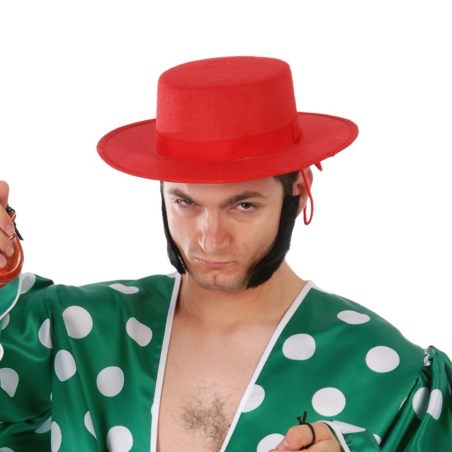 Sombrero Cordobés Rojo Adulto en Fieltro