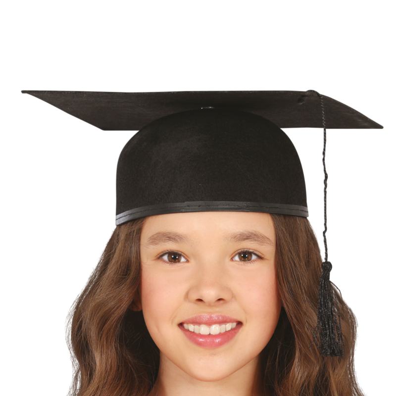 Birrete de Graduación Negro para Niños en Fieltro